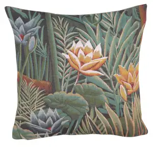 Douanier French Tapestry Pillow Cover 18x18 Inch Cotton Jacquard Woven Cushion Cover