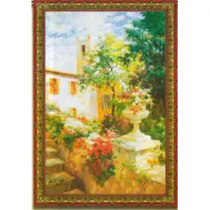 Vail Oxley Floral Urn Fine Art Tapestry Wall Hanging 80 in. x 56 in. Jacquard Woven Floral Wall Art
