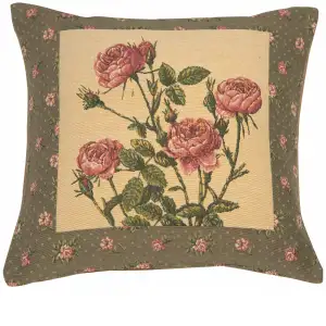 Rosae French Tapestry Pillow Cover 18x18 Inch Cotton Jacquard Woven Cushion Cover