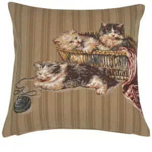 Pelotte French Tapestry Pillow Cover 18x18 Inch Cotton Jacquard Woven Cushion Cover
