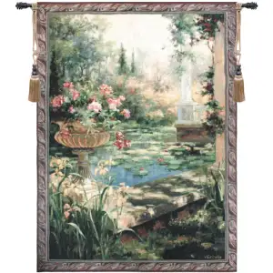 Lily Garden Fine Art Tapestry Wall Hanging Cotton Jacquard Woven Wall Tapestry
