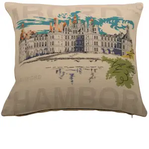 Chambord Pop French Tapestry Pillow Cover 18x18 Inch Cotton Jacquard Woven Cushion Cover