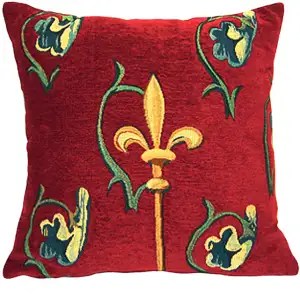 Crosse Rubis French Tapestry Pillow Cover  18x18 Inch Cotton Jacquard Woven Cushion Cover