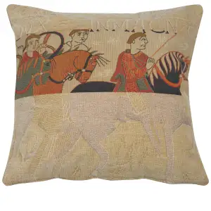 Damas Cavaliers French Tapestry Pillow Cover Cotton  18x18 Inch Jacquard Woven Cushion Cover