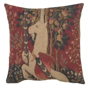 Licorne French Tapestry Pillow Cover 18x18 Inch Cotton Jacquard Woven Cushion Cover