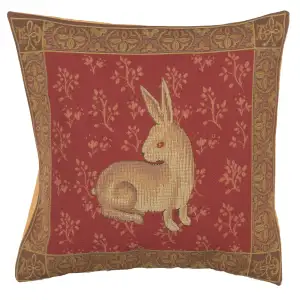 Lapin De Cluny French Tapestry Pillow Cover 18x18 Inch Cotton Jacquard Woven Cushion Cover
