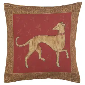 Levrier De Cluny French Tapestry Pillow Cover 18x18 Inch Cotton Jacquard Woven Cushion Cover