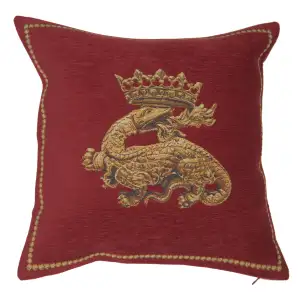 Salamandre French Tapestry Pillow Cover 18x18 Inch Cotton Jacquard Woven Cushion Cover