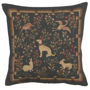 Mille Fleurs French Tapestry Pillow Cover 18x18 Inch Cotton Jacquard Woven Cushion Cover