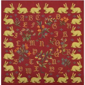 Dagobert Rouge French Tapestry Pillow Cover 18x18 Inch Cotton Jacquard Woven Cushion Cover