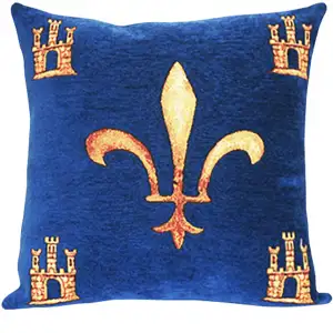 Blanche De Castille French Tapestry Pillow Cover 18x18 Inch Cotton Jacquard Woven Cushion Cover