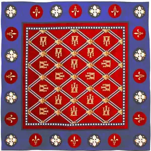 Sainte Chapelle French Jacquard Woven Tapestry Throw Blanket 57x57 Inch Gothic Decor