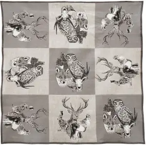 The Forest French Jacquard Woven Tapestry Throw Blanket 57x57 Inch Woodland Decor