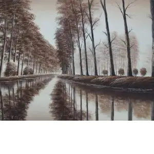 Meander in the Mist Canvas Oil Painting 24x36 Scenic Landscape Decorative Wall Art