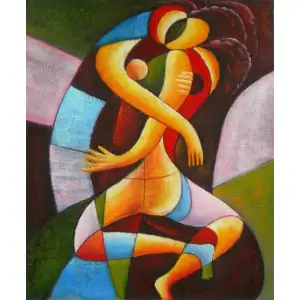 Passionate Kiss Canvas Wall Art 36x24 Romantic Figurative Contemporary Home Decor