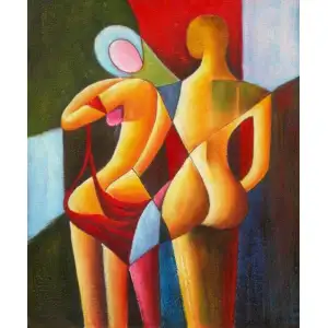 Drawn Together Canvas Oil Painting 36x24 Abstract Contemporary Decorative Wall Art Home Decor
