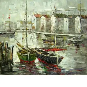 Two Sailboats Canvas Wall Art 24x36 Nautical Coastal Seascape Home Decor