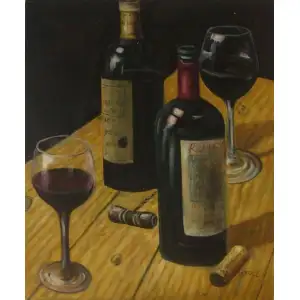 Uncorked Canvas Wall Art 36x24 Wine Still Life Kitchen Home Decor
