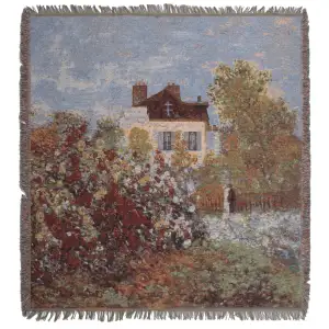 Monet's Maison Belgian Jacquard Woven Tapestry Throw Blanket 58x58 Inch Fine Art Decor