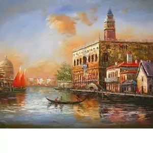 Venetian Sunset Canvas Wall Art 24x36 Venice Italian Sunset Landscape Home Decor