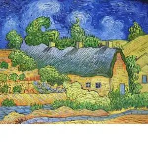 Cottages at Cordeville Canvas Wall Art Van Gogh Landscape Fine Art Home Decor