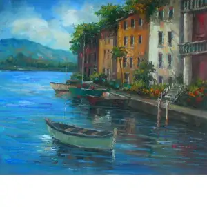 Watercrafts of Venice Canvas Wall Art 24x36 Italian Nautical Cityscape Home Decor