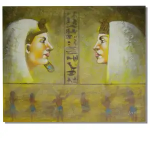 Faces of Egypt Canvas Wall Art 20x24 Egyptian Figurative Decorative Home Decor