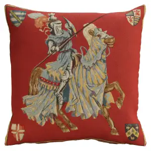 Blue Knight European Tapestry Pillow Cover 18x18 Inch Cotton Jacquard Woven Cushion Cover