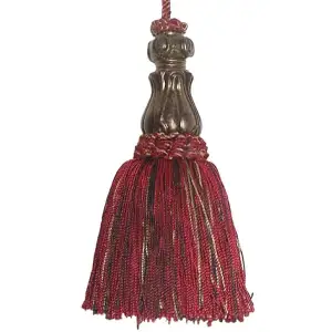 Petite Burgundy Decorative Tapestry Tassels Pair Min-Max Length 6 Inch
