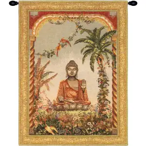 Jean Baptiste Huet Buddha French Tapestry Wall Hanging 32x25 Inch Cotton Jacquard Woven Wall Tapestry