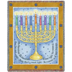 Eight Days Jacquard Woven Tapestry Throw Blanket 70x53 Inch Decorative Home Accent