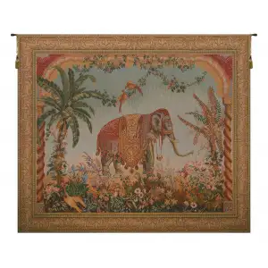 Jean-Baptiste Huet Royal Elephant Vintage Tapestry Wall Hanging 26 x 33 in - C - H 26" x W 33"