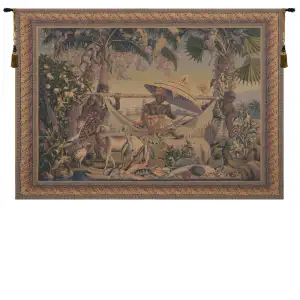 Charles le Brun King Borne Vintage Tapestry Wall Hanging 60 x 64 in Classical Jacquard Woven Wall Decor