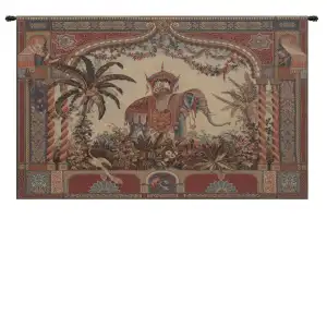 Jean-Baptiste Huet The Elephant European Tapestry Wall Hanging 27x42 Cotton Viscose Polyester