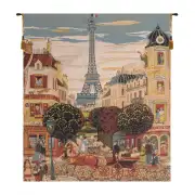Eiffel Naif European Tapestry Wall Hanging
