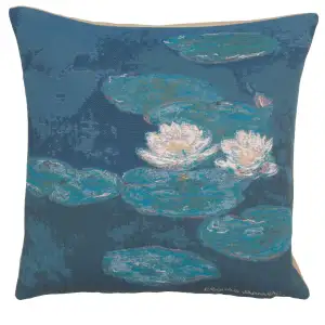 Claude Monet Lily Pads Tapestry Pillow Cover 18x18 Inch Cotton Jacquard Woven Cushion Cover