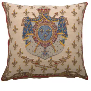 Vintage Blason Royal Tapestry Pillow Cover 18x18 Inch Cotton Jacquard Woven Cushion Cover