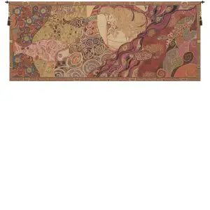 Gustav Klimt Sleeping Danae Vintage Tapestry Wall Hanging 25 x 60 in Art Nouveau Jacquard Woven Wall Art