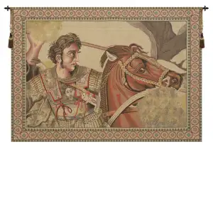 Alberto Passini Alexander Great Decorative Tapestry Wall Hanging 50 x 67 in Classical Historical Jacquard Woven Decor