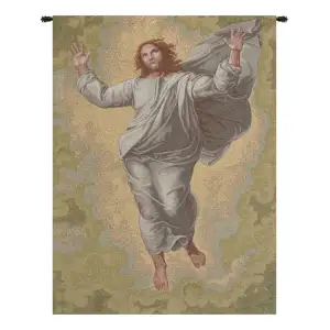 Raphael Transfiguration of Jesus Vintage Tapestry Wall Hanging 25 x 18 in Renaissance Christian Jacquard Woven Art