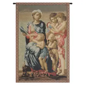 Michelangelo Madonna Manchester Vintage Tapestry Wall Hanging 38 x 24 in Renaissance Religious Jacquard Woven Wall Art