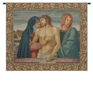 Giovanni Bellini Pieta Religious Tapestry Wall Hanging 20 x 25 in Renaissance Christian Jacquard Woven Wall Art
