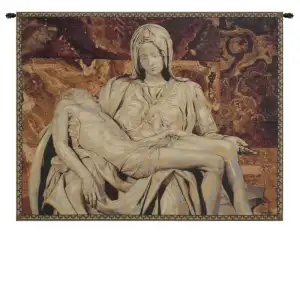Michelangelo The Deposition Vintage Tapestry Wall Hanging 20 x 25 in Renaissance Christian Jacquard Woven Wall Art