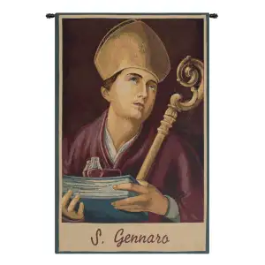 St. Gennaro Italian Tapestry Wall Hanging 24x17 Inch Cotton Jacquard Woven Wall Tapestry