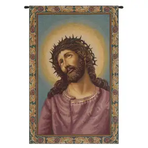 Guido Reni Christ's Thorns Coronation Italian Tapestry Wall Hanging 26x17 Inch Cotton Jacquard Woven Wall Tapestry