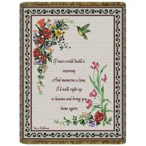 Stairway of Tears Jacquard Woven Tapestry Throw Blanket 52x68 Inch Inspirational Decor