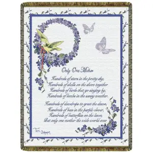 Only One Mother Jacquard Woven Tapestry Throw Blanket 52x68 Inch Mother's Gift Decor