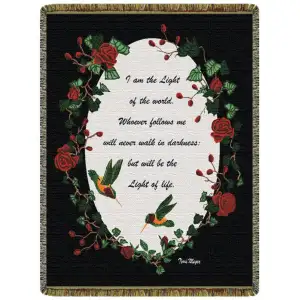 I Am The Light Jacquard Woven Tapestry Throw Blanket 52x68 Inch Christian Decor