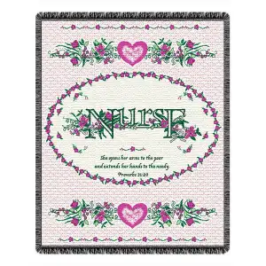 Nurse Jacquard Woven Tapestry Throw Blanket 48x60 Inch Medical Professional Gift Decor
