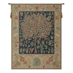 William Morris Pastel Tree of Life Tapestry Wall Hanging 69 x 51 in Jacquard Woven Arts Crafts Decor - D - H 24" x W 18"